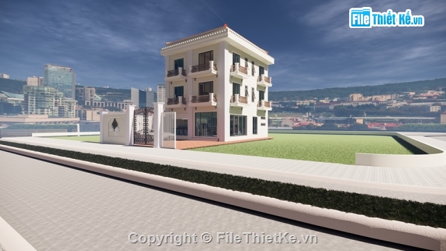 File revit Biệt thự 3 tầng,file revit biệt thự,revit biệt thự